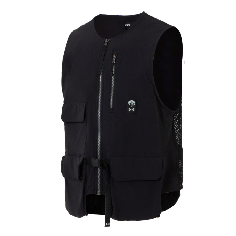 UA安德玛官方男装夏季新款黑色户外背心跑步运动服男士休闲马甲