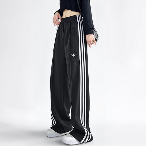 幸运叶子|adidas阿迪达斯三叶草裤女裤子三条纹针织长裤KB2467