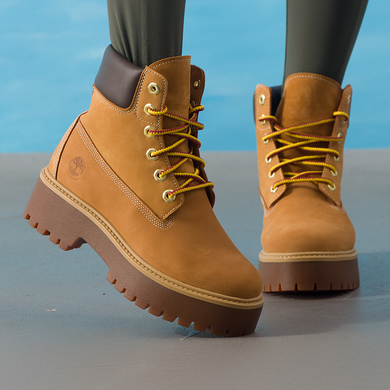 Timberland添柏岚大黄靴女鞋厚底马丁靴秋冬新款复古高帮靴休闲鞋