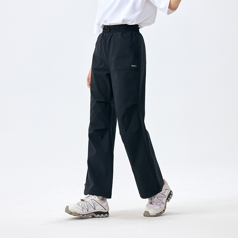 LANBU蓝步女裤冬季新款运动裤跑步健身训练宽松软壳户外休闲长裤