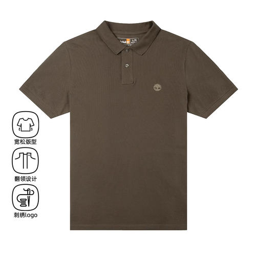 Timberland添柏岚官方男士短袖POLO衫25新款休闲商务翻领T恤A24H2