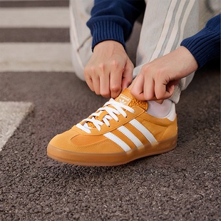 阿迪达斯三叶草德训鞋男鞋女鞋2025新款运动鞋低帮板鞋黄色休闲鞋