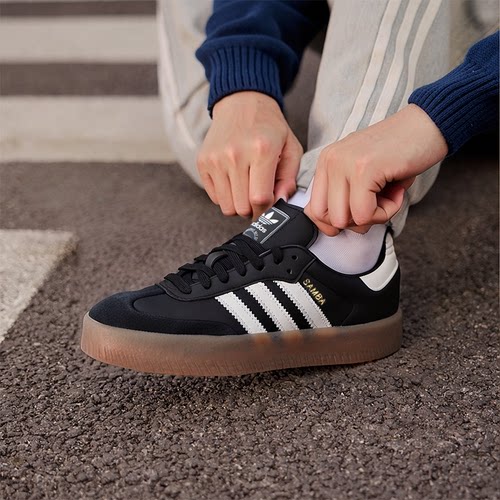 阿迪达斯三叶草女鞋新款低帮板鞋SAMBAE德训鞋运动鞋复古休闲鞋