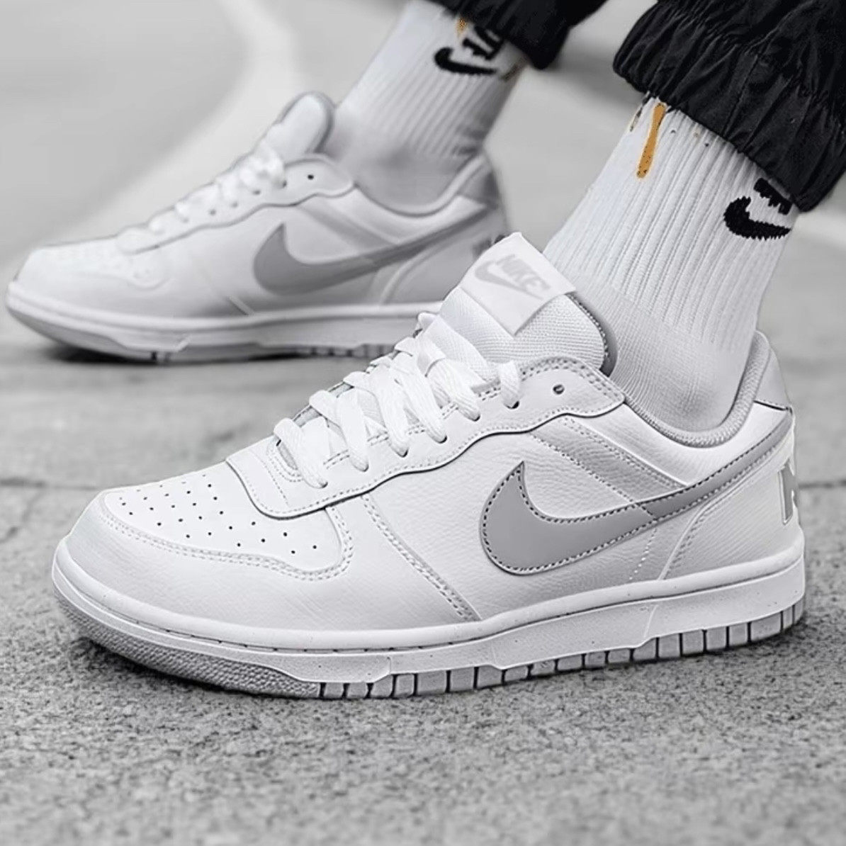 耐克官方男鞋BIG NIKE LOW灰白低帮复古休闲板鞋轻便运动鞋355152,运动鞋new,运动休闲鞋,淘宝优惠券,粉丝福利购,淘宝优惠卷