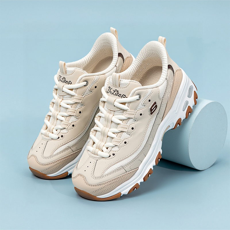 斯凯奇女鞋冬季新款经典熊猫鞋闪穿运动鞋厚底休闲鞋潮流老爹鞋潮