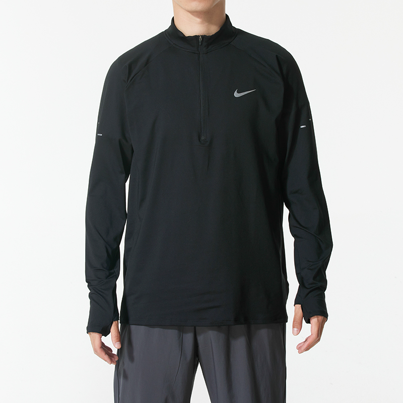 NIKE耐克长袖T恤男装2025秋季新款半拉链运动服套头衫休闲打底衫