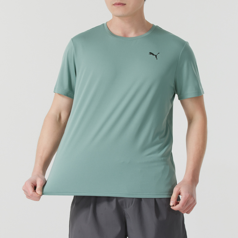 PUMA彪马快干T恤男装跑步运动服圆领短袖男子健身训练服潮527344