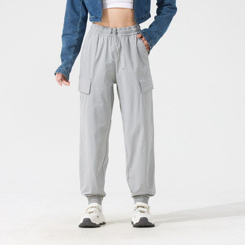 MLB官方 灰色长裤男裤女裤冬季新款宽松运动裤收口束脚裤休闲裤