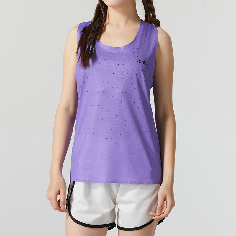 LANBU蓝步女装25夏季新款运动服篮球训练背心跑步健身透气无袖T恤