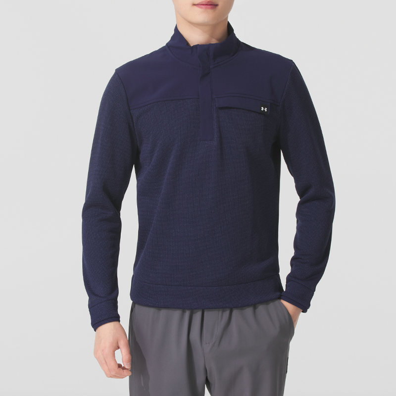 UA安德玛加绒卫衣男装秋季新款保暖休闲运动服跑步训练服套头衫潮