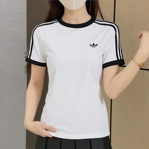 阿迪达斯三叶草短袖女装2026夏季新款运动休闲透气白色T恤KD3683