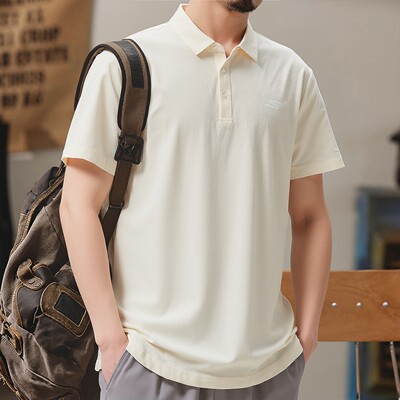 斯凯奇白色POLO衫男装2026新款翻领短袖透气T恤衫跑步运动服半袖