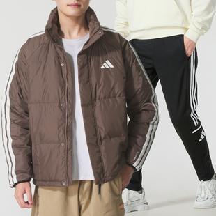 新款 冬季 薄款 羽绒服外套加绒长裤 两件套 阿迪达斯运动套装 卫裤 男装