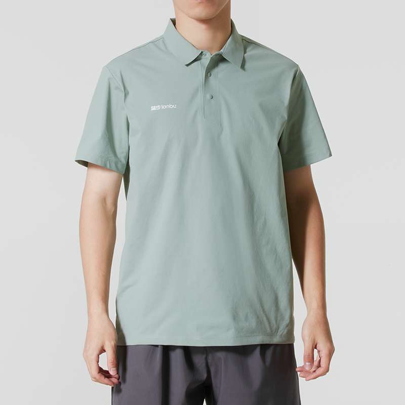 LANBU蓝步翻领短袖男装2025新款POLO衫休闲运动服透气T恤半袖上衣