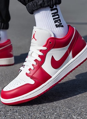 耐克Nike官方旗舰板鞋男鞋26冬季新款红色AJ1运动鞋篮球鞋553558