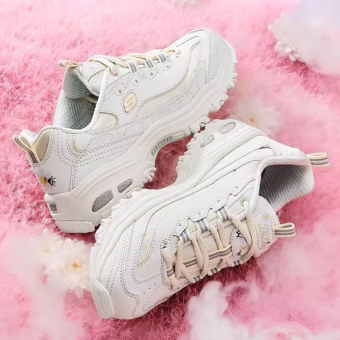 斯凯奇女鞋2026春季新款小雏菊厚底老爹鞋运动鞋轻便休闲鞋熊猫鞋