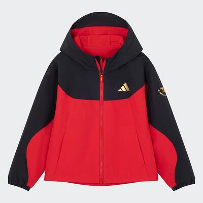阿迪达斯撞色连帽外套童装秋季新款儿童休闲运动服上衣夹克KB0577