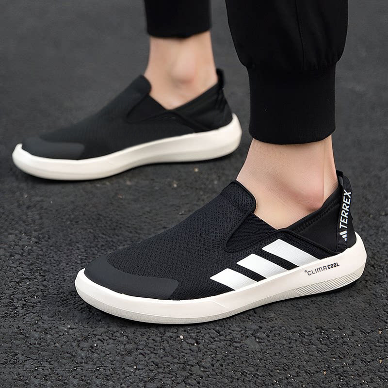 阿迪达斯一脚蹬穿脱男鞋夏季新款透气运动鞋休闲鞋帆布鞋溯溪鞋