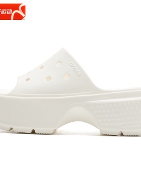 Crocs卡骆驰雪屋凉拖女鞋夏季新款白色运动凉鞋休闲厚底沙滩鞋潮