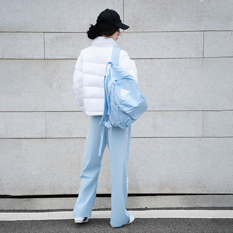 阿迪达斯女装运动套装羽绒服外套长裤打底长袖T恤书包帽子休闲鞋