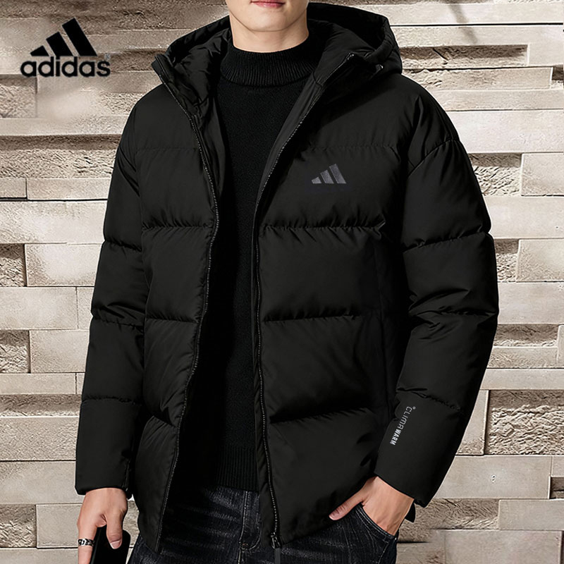 阿迪达斯adidas正品羽绒服男女2025秋季新款保暖防风加厚连帽外套