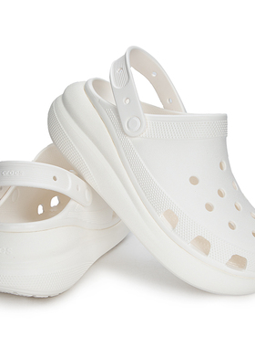 卡骆驰泡芙Clog洞洞鞋男女鞋凉拖拖鞋沙滩凉鞋轻便白色厚底运动鞋