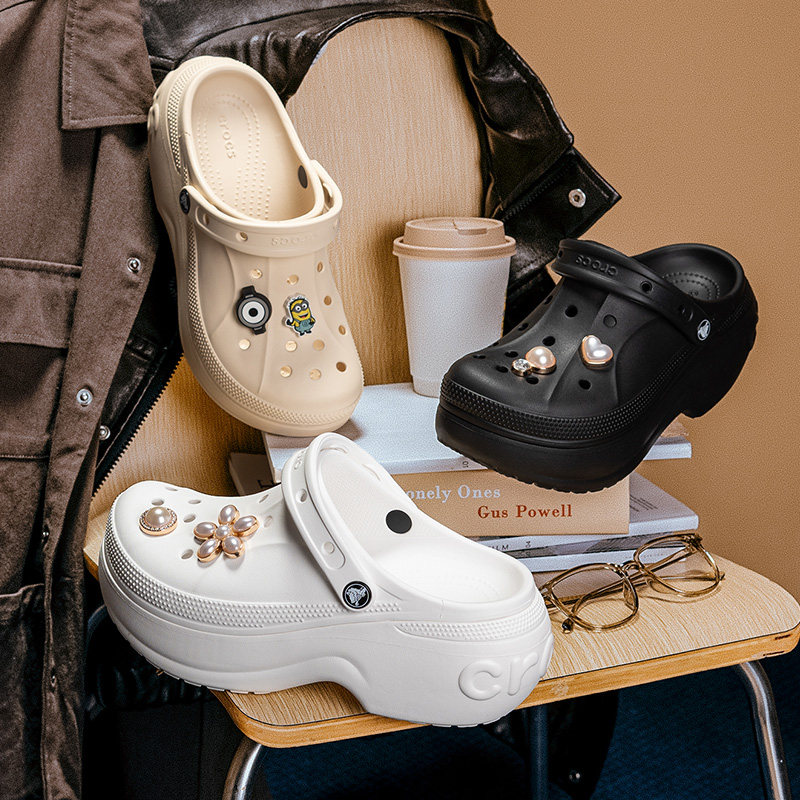 Crocs卡骆驰官方厚底贝拉洞洞鞋女鞋凉鞋运动沙滩鞋拖鞋户外凉拖