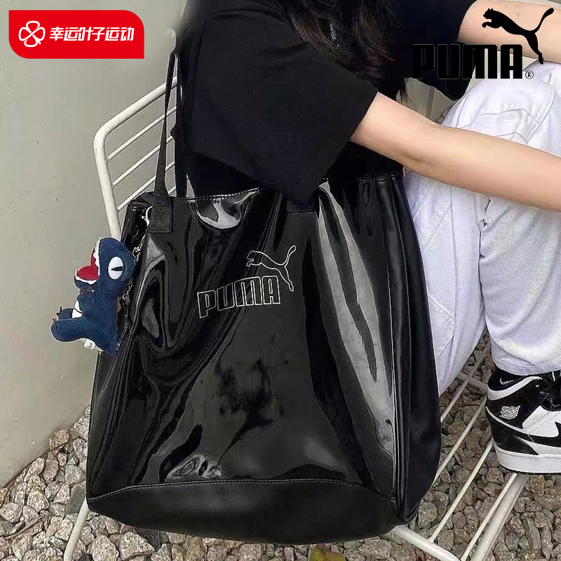 puma彪马黑色果冻包女包2022夏季新款拎包大容量透明托特包挎包潮