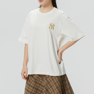 MLB男女26春季新款新年系列生肖马印花情侣上衣短袖T恤3ATSQ0261