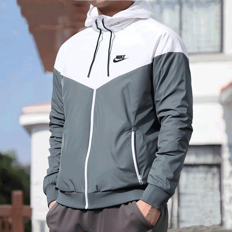 耐克外套男士2025秋季新款运动服装训练健身衣梭织连帽防风衣夹克