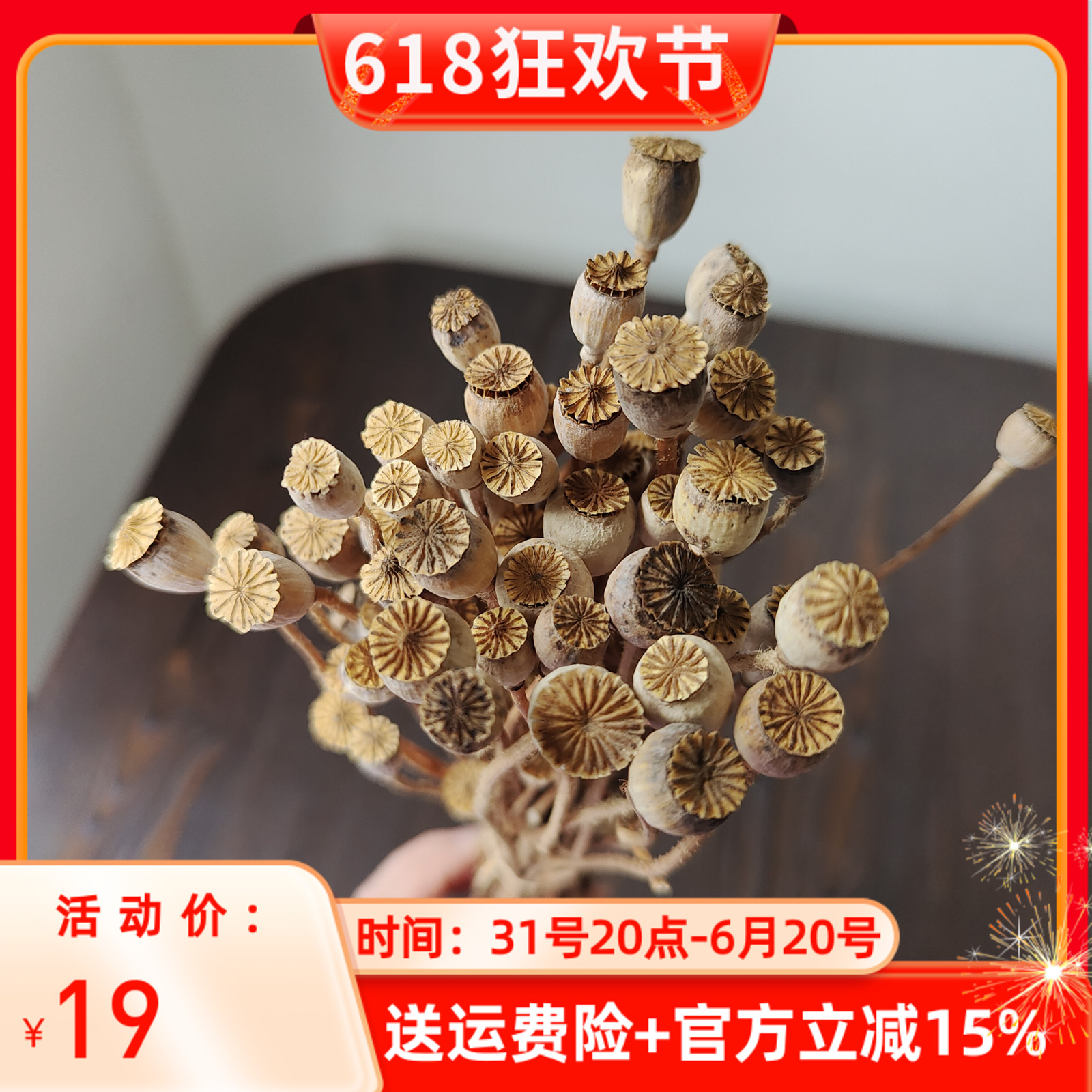 虞美人干花果植物车轮果干花果子类diy材料手工胸花头饰礼品花束