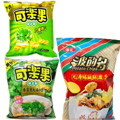 papi&曲家瑞老师同款台湾可乐果香菜贡丸汤豌豆酥咸酥鸡薯片网红