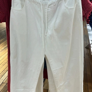 Brandy bm白色抽绳阔腿直筒休闲裤bm百搭显瘦宽松百搭工装裤女