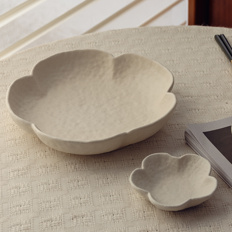 日式复古手捏盘碟套装家用