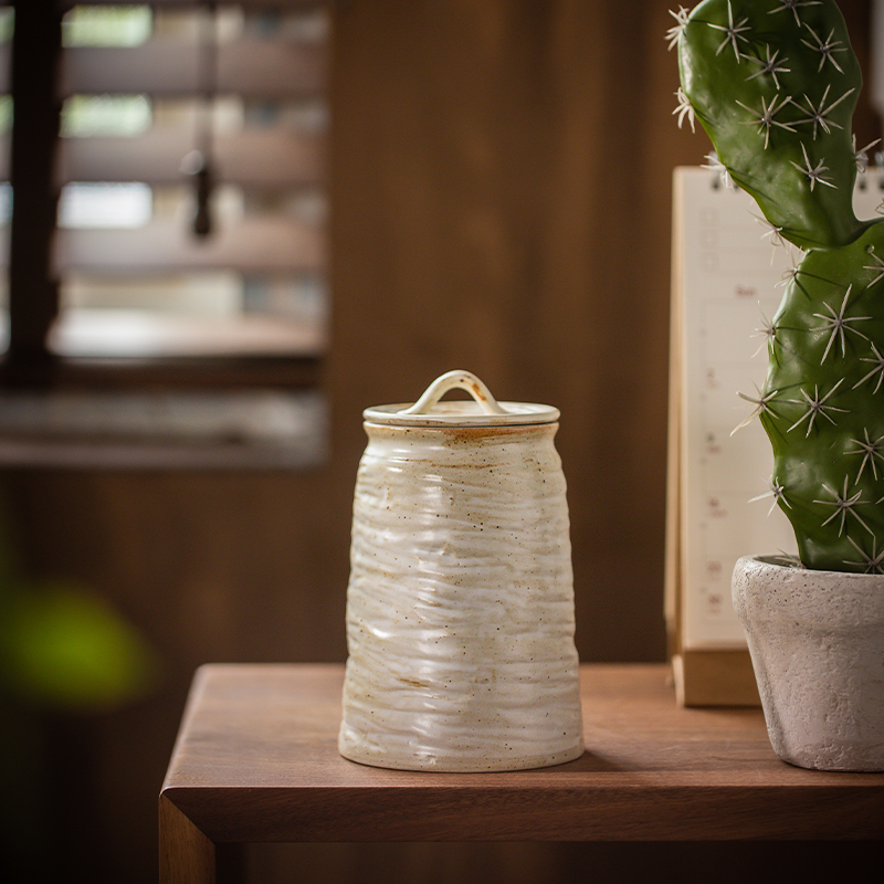 粗陶复古收纳罐猪油罐调料罐