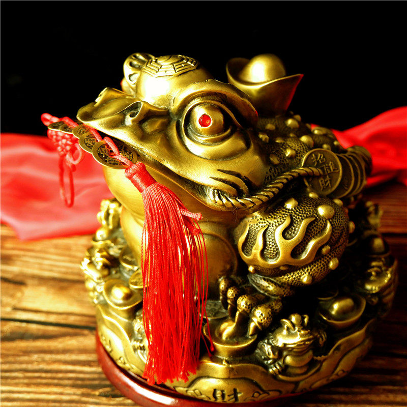 金蟾招财摆件纯铜办公室客厅工艺品蛤蟆蟾蜍摆件开业礼品三足金蝉