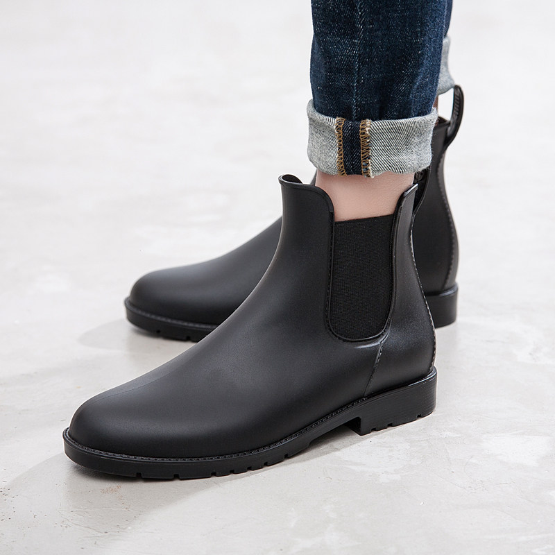 man Rain shoes Low fashion Plush Chelsea Boots Short tube Overshoes Waterproof glue non-slip Water shoesin the Men's Shoes, Rain Boots  category - from Buy2taobao.com to provide professional Taobao agent buy service