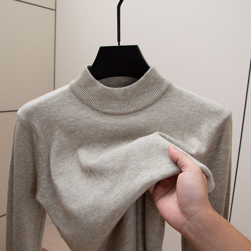 男士半高领针织衫秋冬季新款保暖修身毛衣男打底高端薄款中领上衣