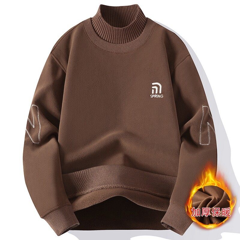 半高领卫衣男双面绒秋冬季加绒刺绣加厚保暖打底衫内搭摇粒绒上衣,户外/登山/野营/旅行用品,作训外套/套装/野战套装,淘宝优惠券,粉丝福利购,淘宝优惠卷