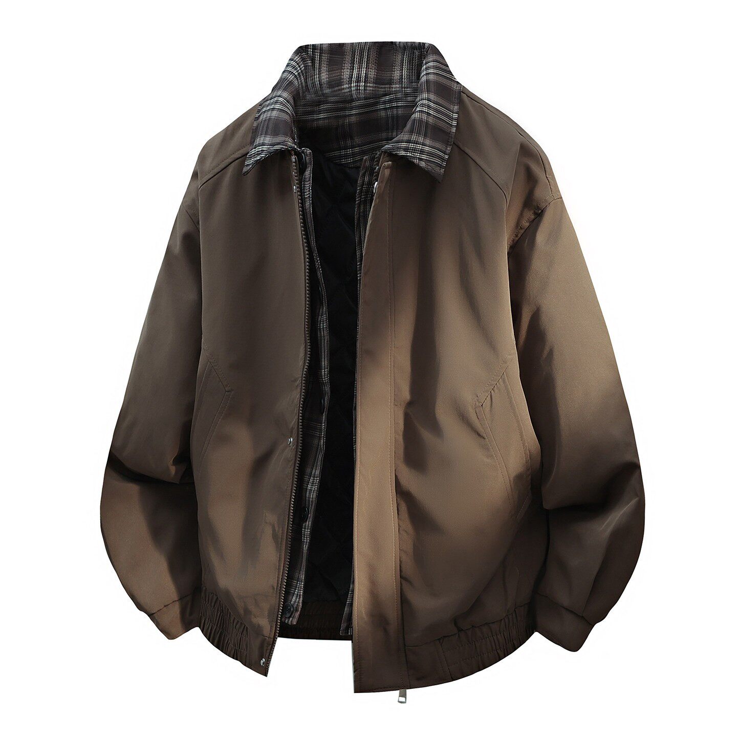 老钱风外套男春秋2026新款行政夹克男翻领春装美拉德风假两件上衣