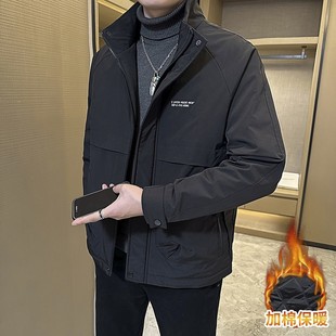二棉夹克男士立领棉服冬装2025新款潮牌夹棉加厚外套男款秋冬衣服