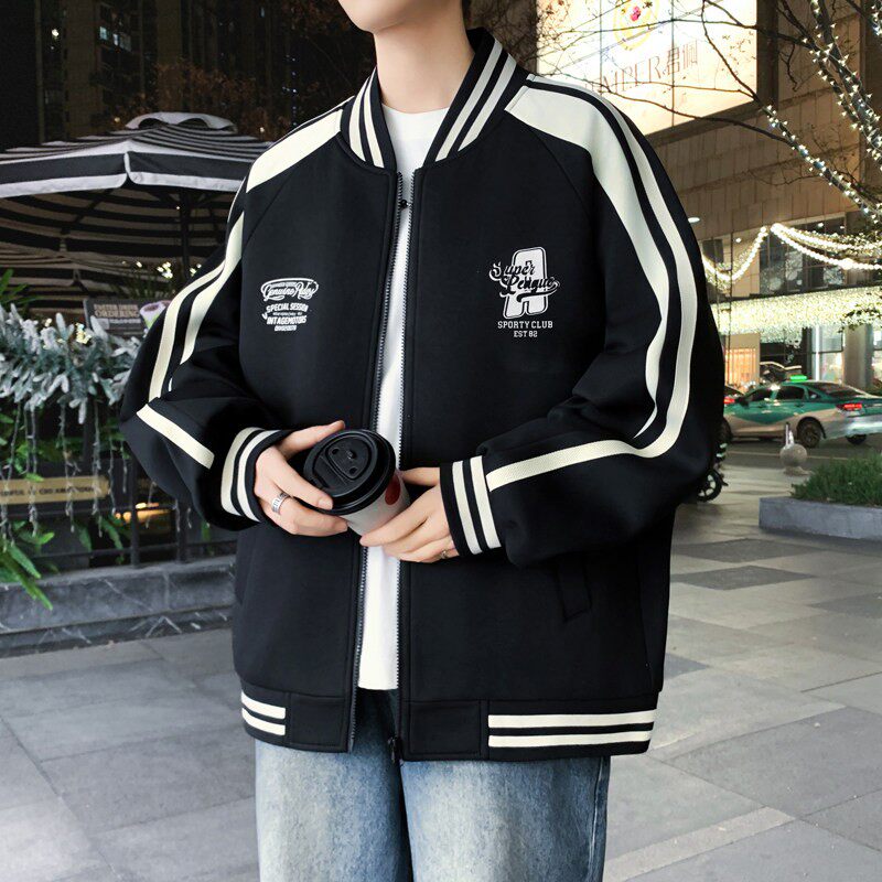 2026春秋季新款青少年夹克男士棒球领衣服韩版潮流初高中学生外套