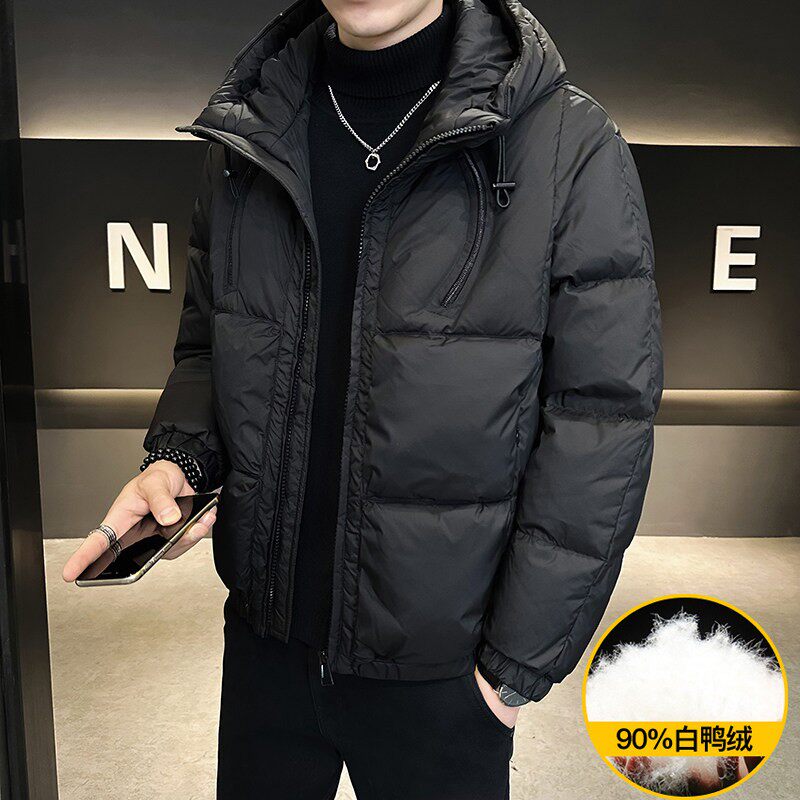 连帽羽绒服男士冬季轻薄款2025新款青年男款潮牌短款外套品牌男装