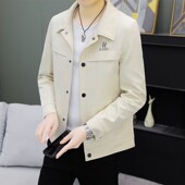 外套春秋季 翻领夹克上衣男装 2026年新款 潮流休闲百搭薄款 韩版 男士