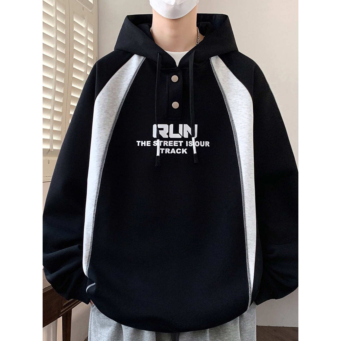 春秋季连帽卫衣男孩初中高中学生休闲运动外套青少年大童春装上衣