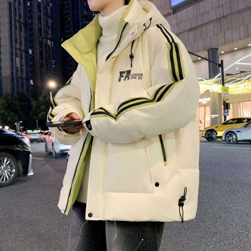 棉衣男款冬季保暖加厚连帽棉服外套青少年初高中学生大童防寒棉袄