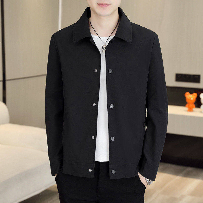 2026春秋新款夹克男士帅气百搭上衣轻熟风商务休闲翻领外套高级感