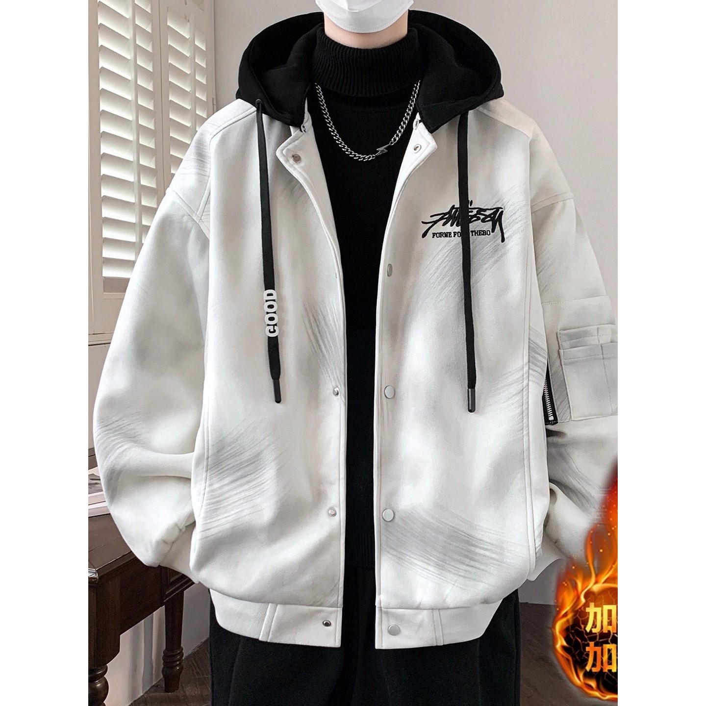 青少年外套男士秋冬季设计潮牌扎染夹克男款学生加绒加厚派克棉服,户外/登山/野营/旅行用品,作训外套/套装/野战套装,淘宝优惠券,粉丝福利购,淘宝优惠卷