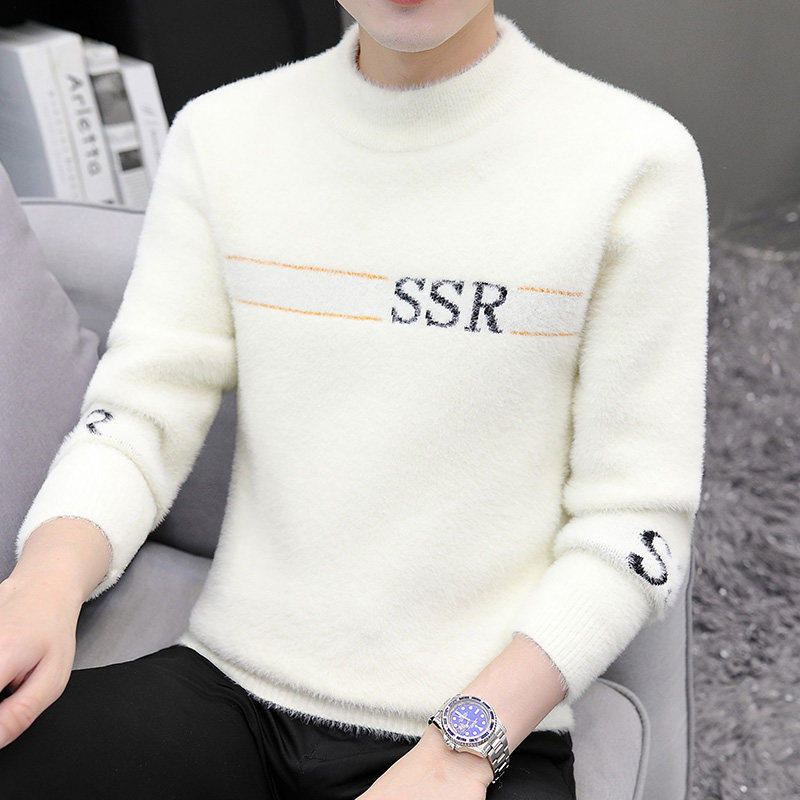 2025秋冬季新款半高领毛衣男士水貂绒针织打底衫加厚保暖冬装上衣,运动服/休闲服装,运动套装,淘宝优惠券,粉丝福利购,淘宝优惠卷