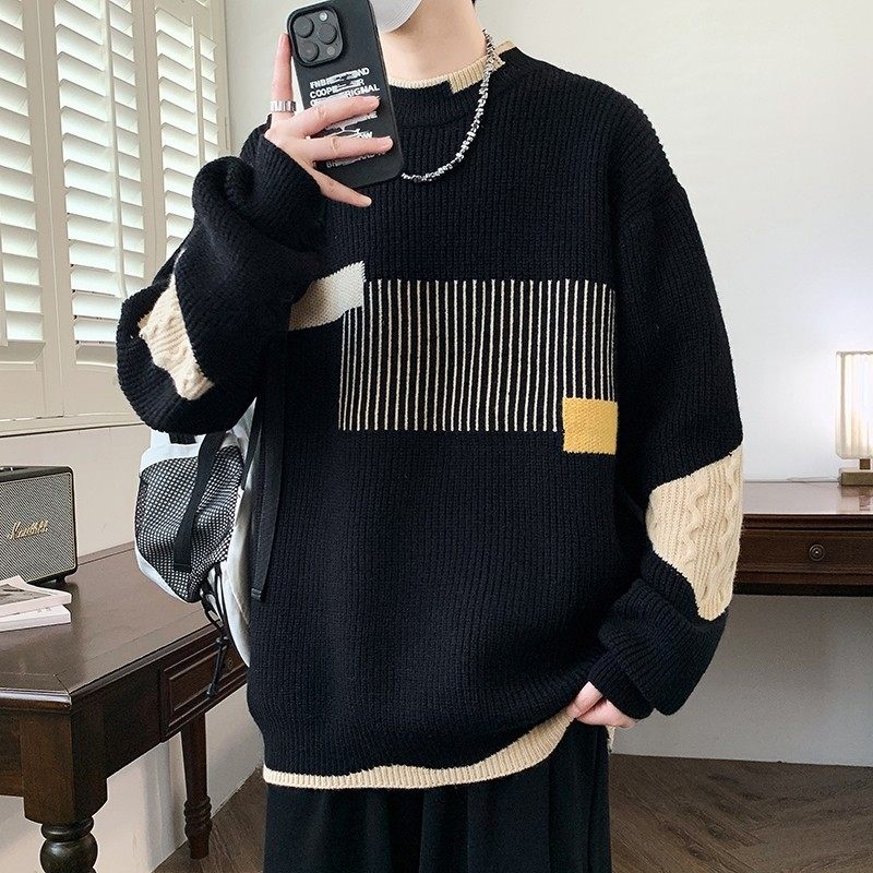 青少年毛衣男生冬季2025新款初高中学生慵懒风加厚保暖针织打底衫,运动服/休闲服装,运动套装,淘宝优惠券,粉丝福利购,淘宝优惠卷